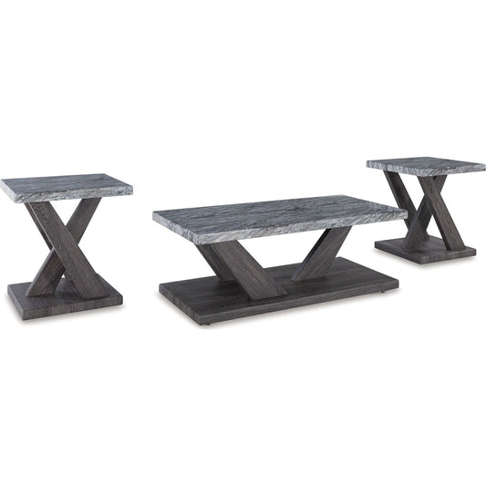 Lot de 3 tables Bensonale - Marron/Gris
