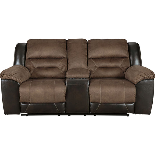 Causeuse inclinable Earhart avec console - Châtaigne