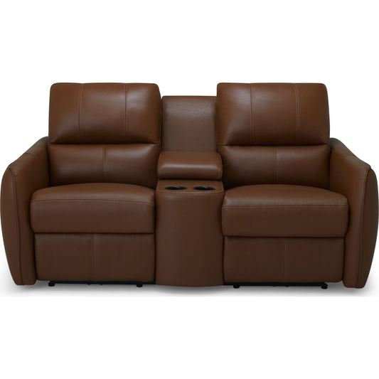 Causeuse inclinable électrique Arlo avec console - Valencia Biscotti