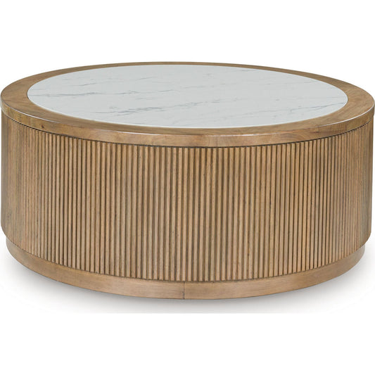 Table basse Camdill - Marron clair/blanc