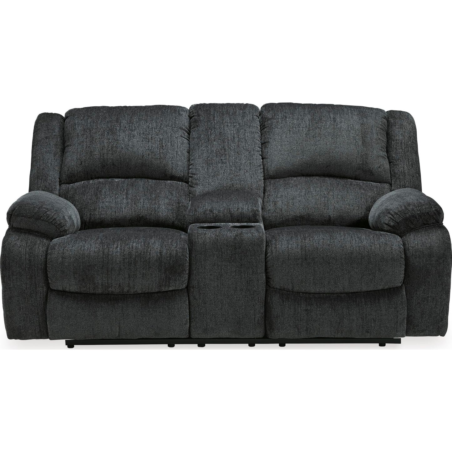 Causeuse inclinable électrique Draycoll avec console - Ardoise