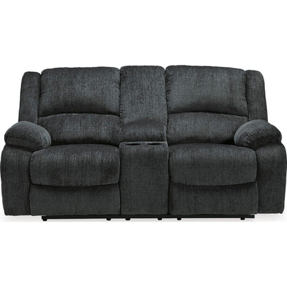 Causeuse inclinable électrique Draycoll avec console - Ardoise