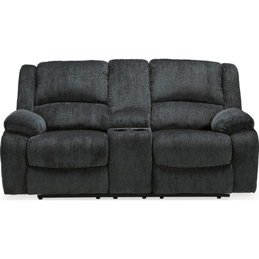 Causeuse inclinable électrique Draycoll avec console - Ardoise