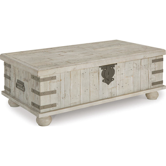 Table basse Carynhurst - Blanc délavé gris