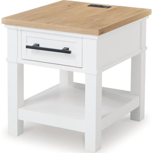 Table d'appoint Ashbryn - Blanc/Naturel