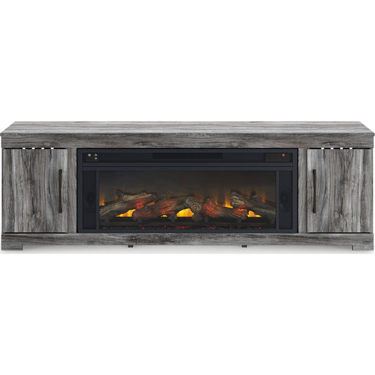 Meuble TV Baystorm avec cheminée - Gris