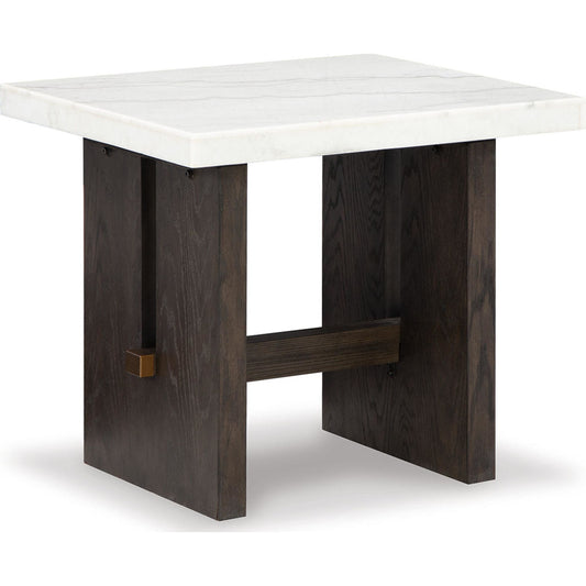 Table d'appoint Burkhaus - Blanc/marron foncé