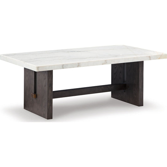 Table basse Burkhaus - Blanc/marron foncé