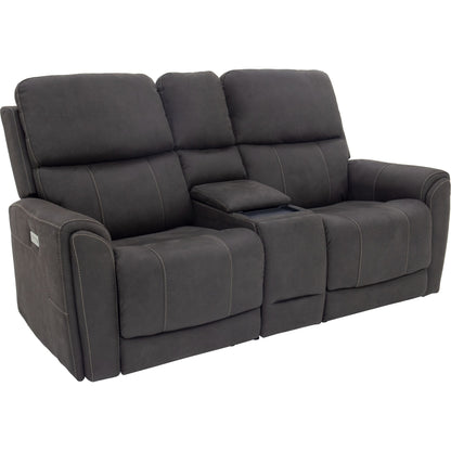 Causeuse inclinable électrique Damon avec console électrique - Gris acier délavé