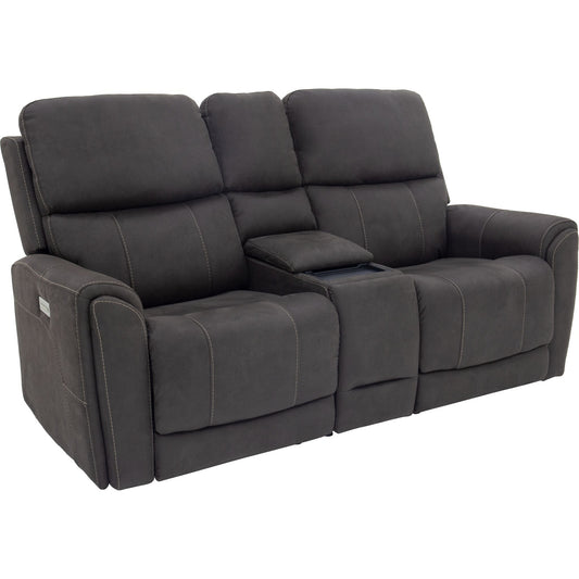Causeuse inclinable électrique Damon avec console électrique - Gris acier délavé