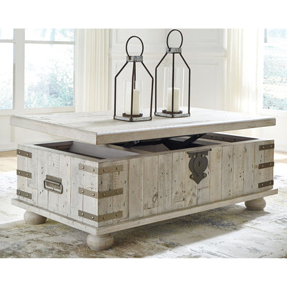 Table basse Carynhurst - Blanc délavé gris