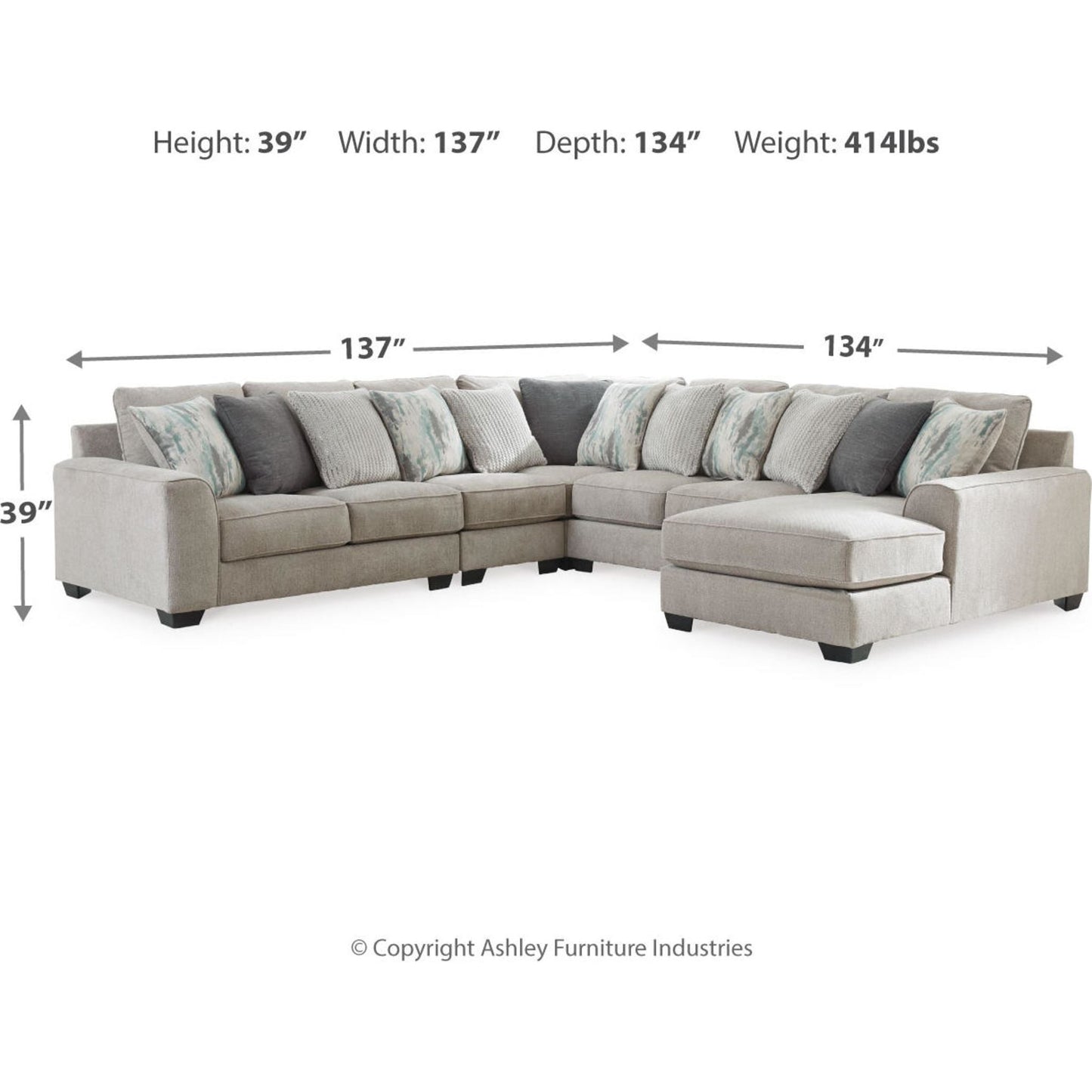 Canapé modulable Ardsley 5 pièces avec méridienne