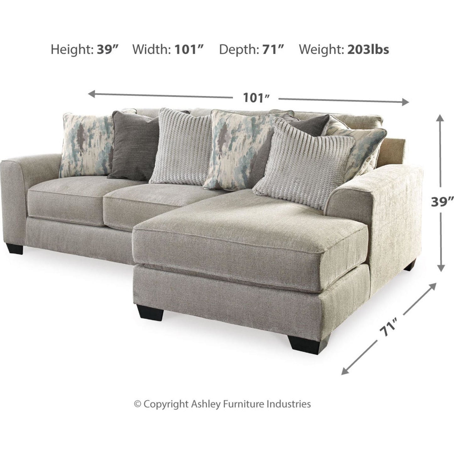 Canapé modulable Ardsley 5 pièces avec méridienne