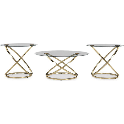 Tables Crimonti, lot de 3 - Champagne