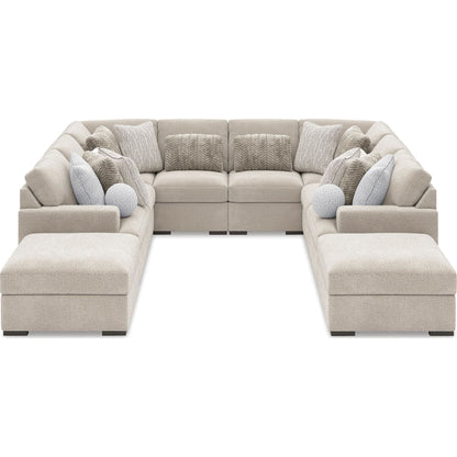 Canapé modulable Cuddle Plush 8 pièces avec poufs - Arctic