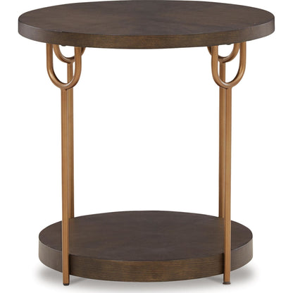 Table d'appoint Brazburn - Finition marron foncé/doré