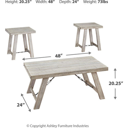 Tables Carynhurst (lot de 3) - Blanchi à la chaux