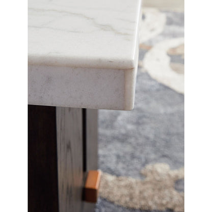 Table d'appoint Burkhaus - Blanc/marron foncé