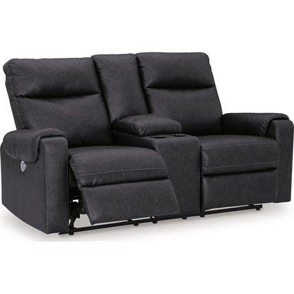 Causeuse inclinable électrique Axtellton avec console - Carbone
