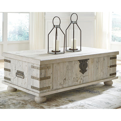 Table basse Carynhurst - Blanc délavé gris