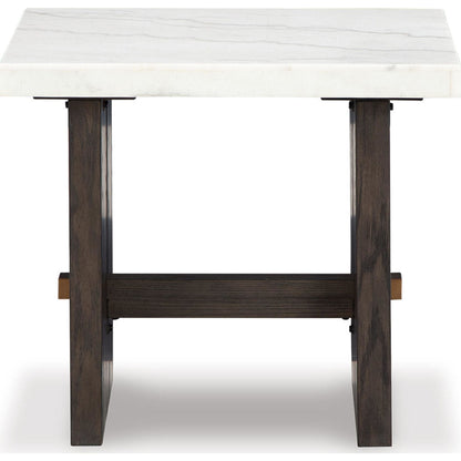 Table d'appoint Burkhaus - Blanc/marron foncé