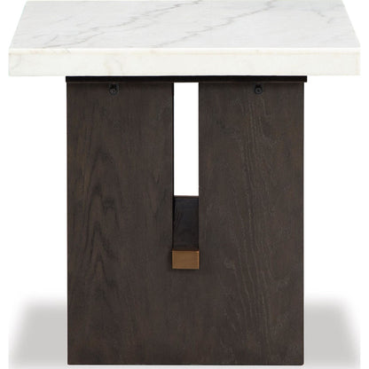 Table d'appoint Burkhaus - Blanc/marron foncé