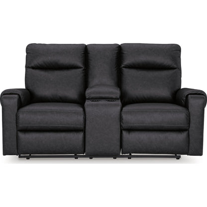 Causeuse inclinable électrique Axtellton avec console - Carbone