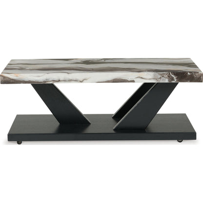Lot de 3 tables Cendill - Marron foncé/blanc/noir