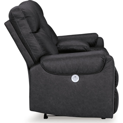 Causeuse inclinable électrique Axtellton avec console - Carbone