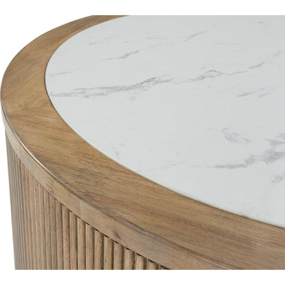Table basse Camdill - Marron clair/blanc