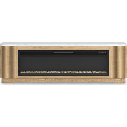 Meuble TV Camdill avec cheminée - Marron clair