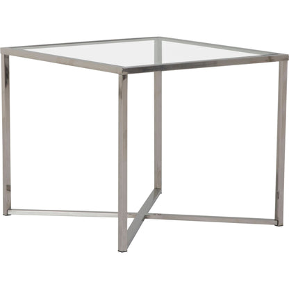 Table d'appoint croisée en verre