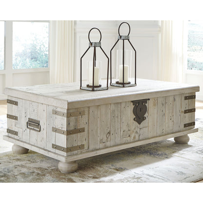 Table basse Carynhurst - Blanc délavé gris