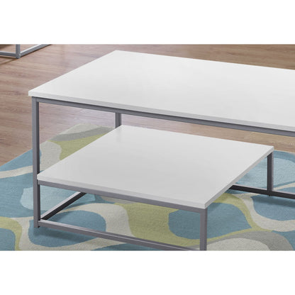 Lot de 3 tables Arianna - Blanc/Argent