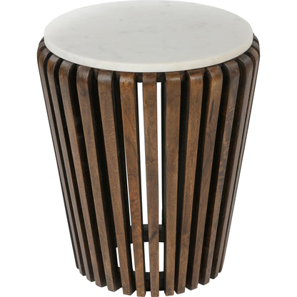 Table d'appoint Alisha - Marbre blanc/marron