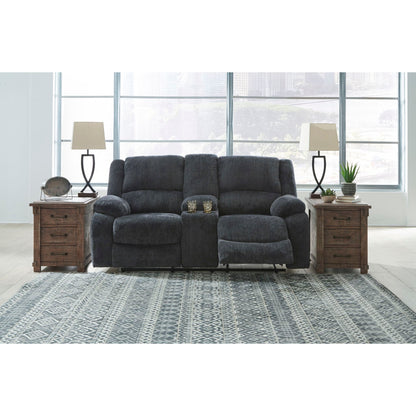 Causeuse inclinable électrique Draycoll avec console - Ardoise