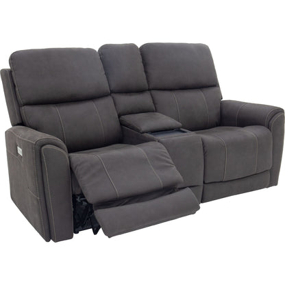 Causeuse inclinable électrique Damon avec console électrique - Gris acier délavé
