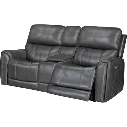 Causeuse inclinable électrique Damon avec console électrique - Rainier Steel
