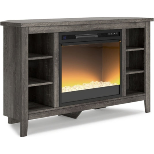 Meuble de divertissement Arlenbry avec cheminée - Gris