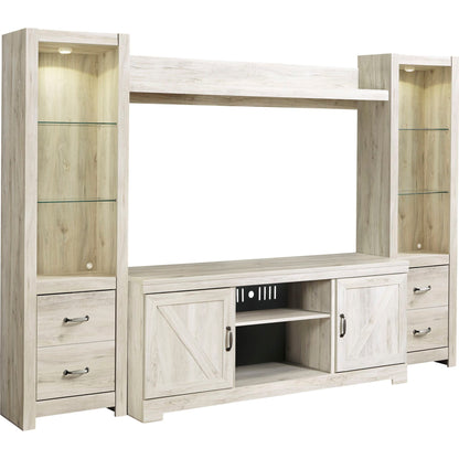 Meuble de divertissement Bellaby avec cheminée - Blanchiment
