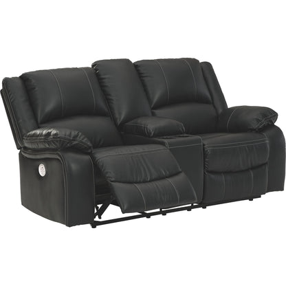 Causeuse inclinable électrique avec console Calderwell - Noir