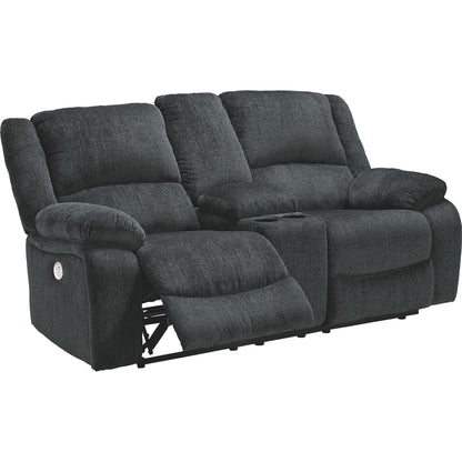 Causeuse inclinable électrique Draycoll avec console - Ardoise