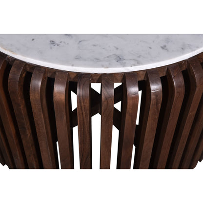 Table basse Alisha - Marbre blanc/marron