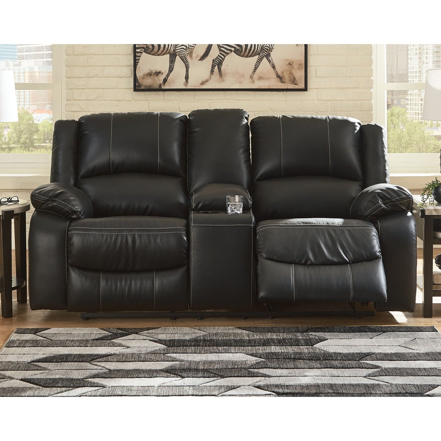 Causeuse inclinable avec console Calderwell - Noir