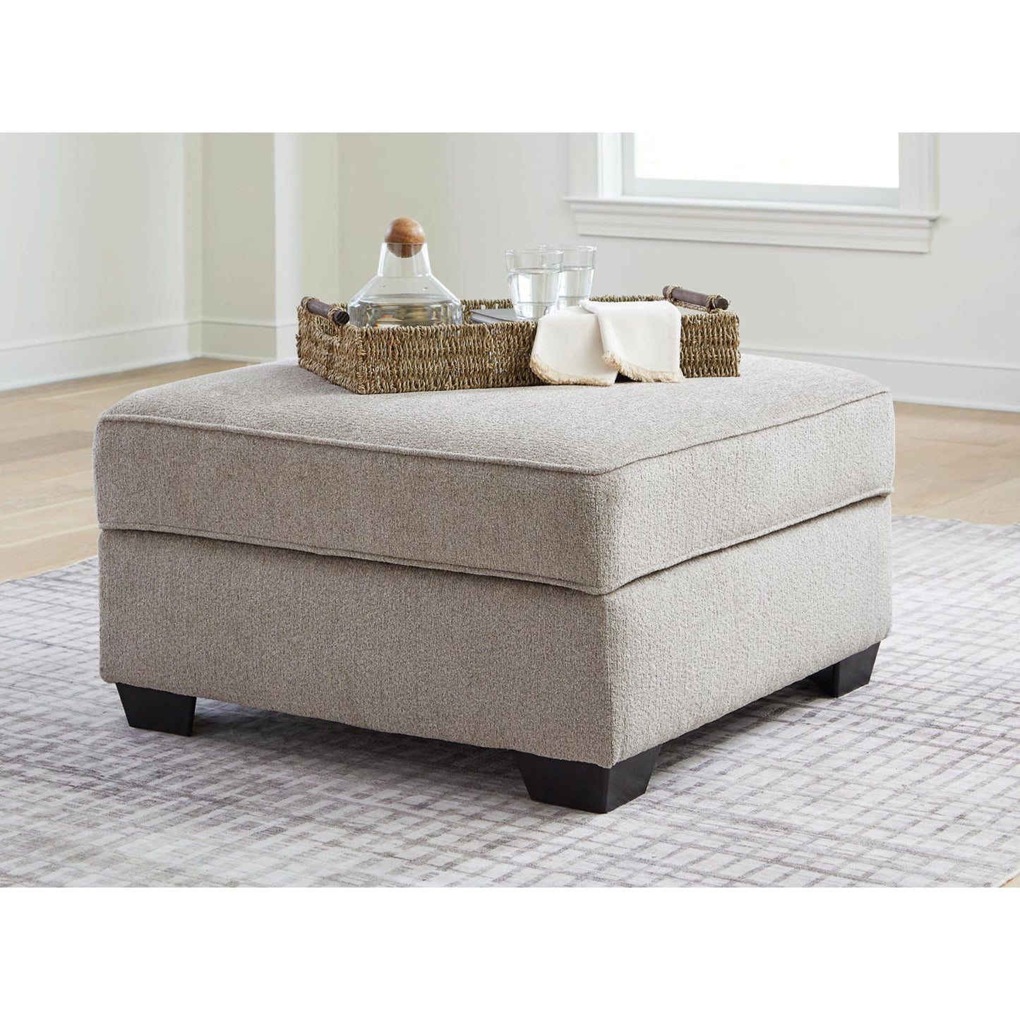 Pouf de rangement Claireah - Terre d'ombre