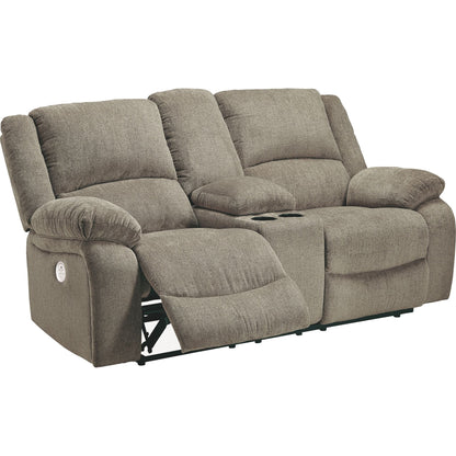 Causeuse inclinable électrique Draycoll avec console - Étain
