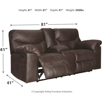 Causeuse inclinable Boxberg avec console - Teck