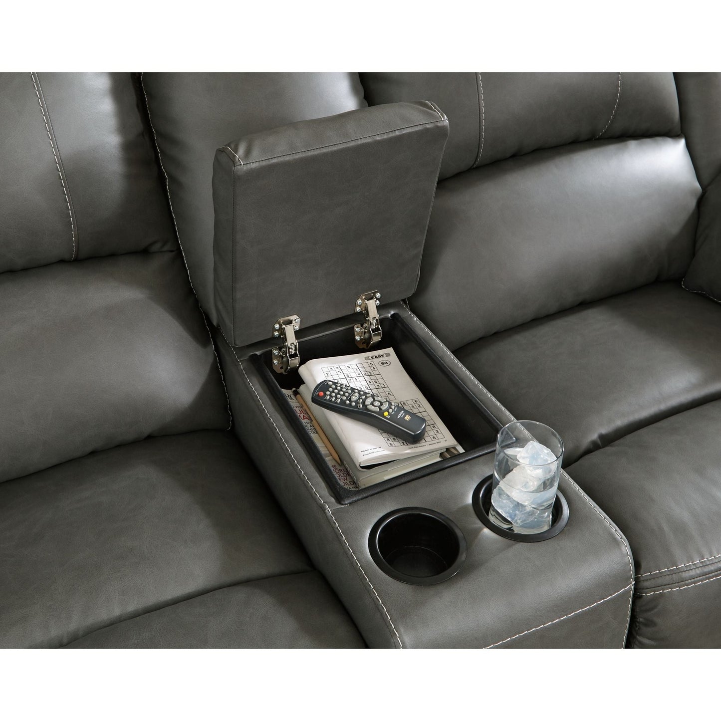 Causeuse inclinable avec console Calderwell - Gris