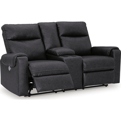 Causeuse inclinable électrique Axtellton avec console - Carbone