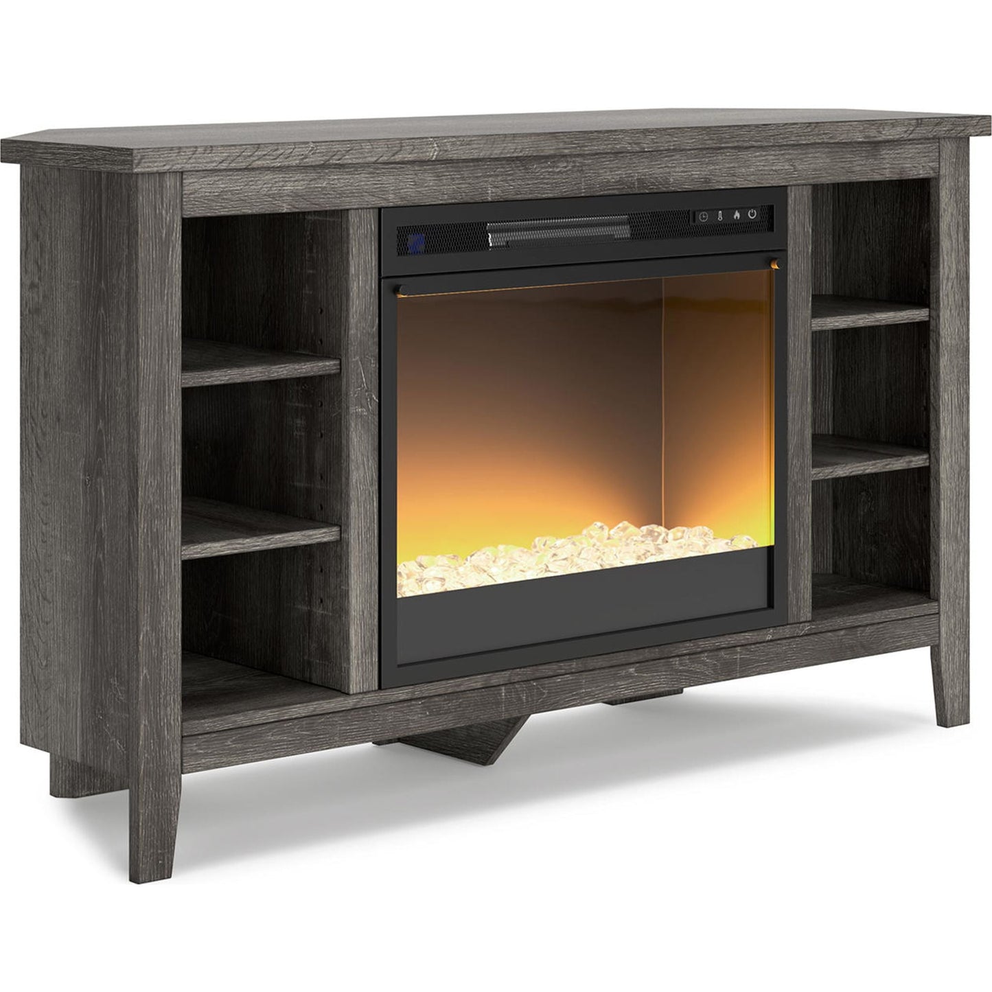 Meuble de divertissement Arlenbry avec cheminée - Gris